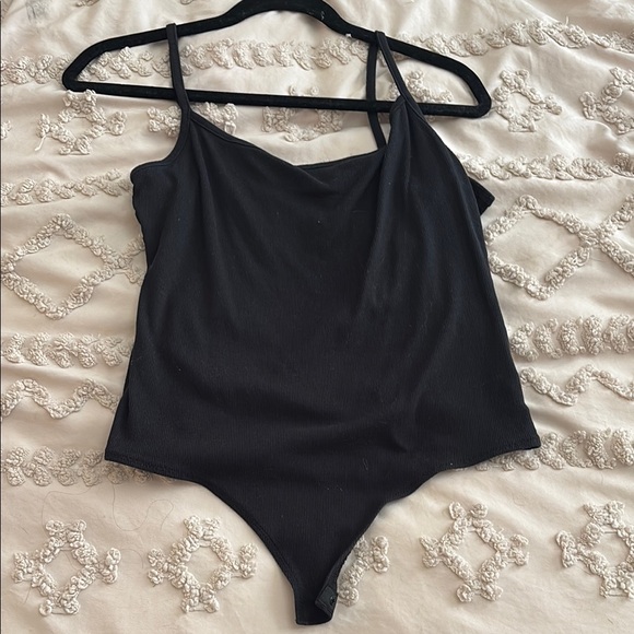 Madewell Black Women's Ribbed Cotton Bodysuit Size L - Picture 1 of 3